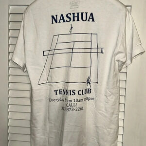 Call Your Mother graphic t-shirt nashua tennis club size medium white color